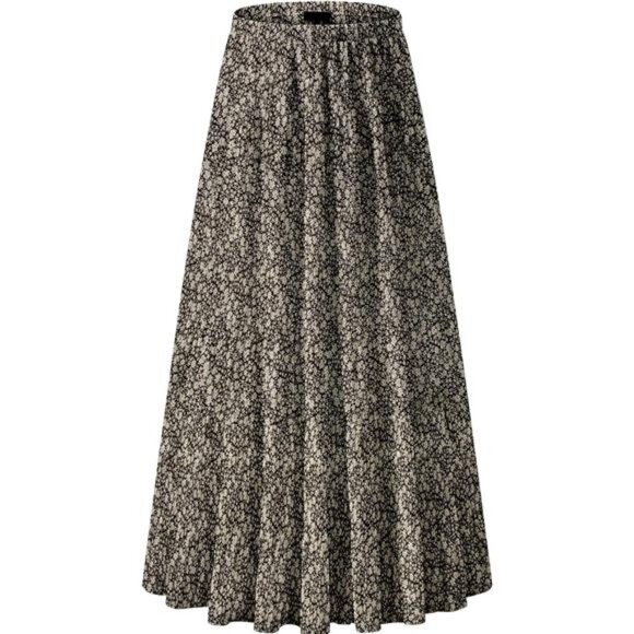 Women's Chiffon Elastic High Waist Maxi Skirts Floral - Picture 1 of 5
